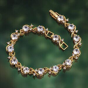 Stauer Two Hearts Tennis Bracelet